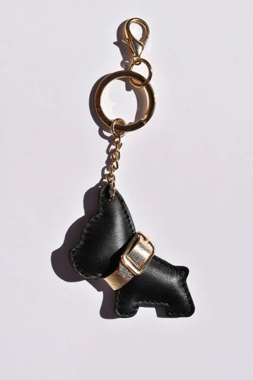 Frenchie Charm Black Full Grain Leather
