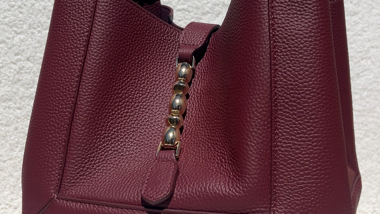 maroon handbag