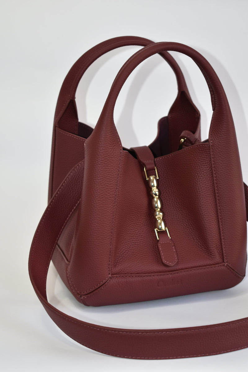 Coral Bucket Bag Shiraz Togo Pebble Leather - Oralua