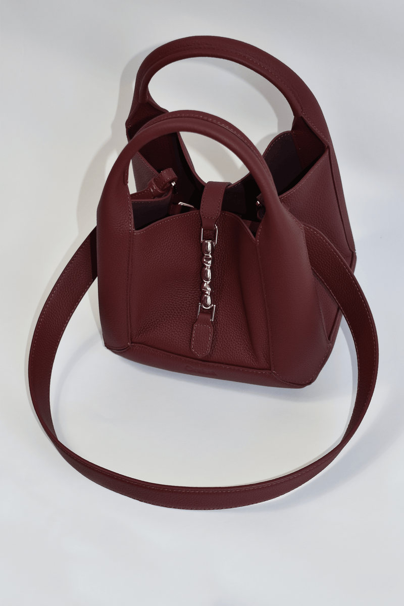 Coral Bucket Bag Shiraz Togo Pebble Leather - Oralua